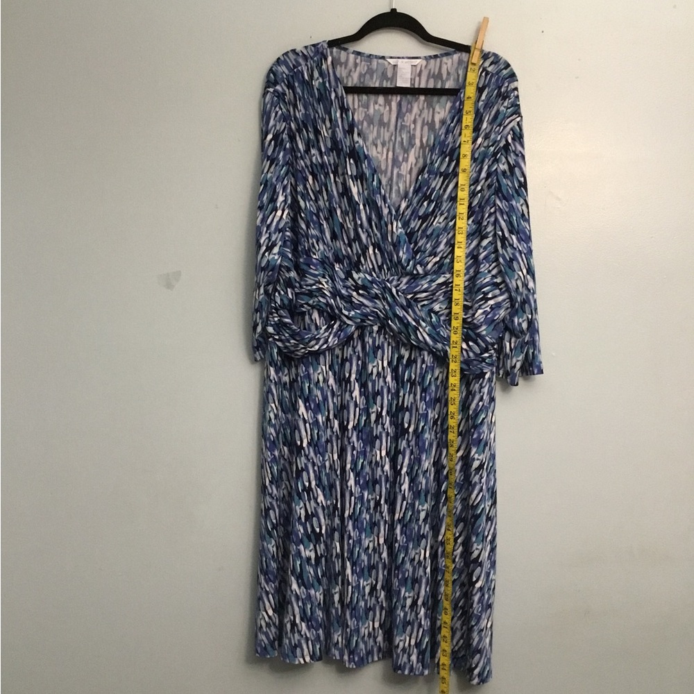 Silhouette Blue and White Long Sleeve Dress